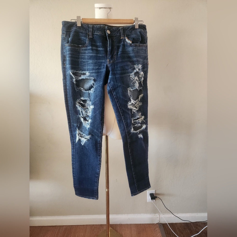 Distressed Blue Jeans Size 12